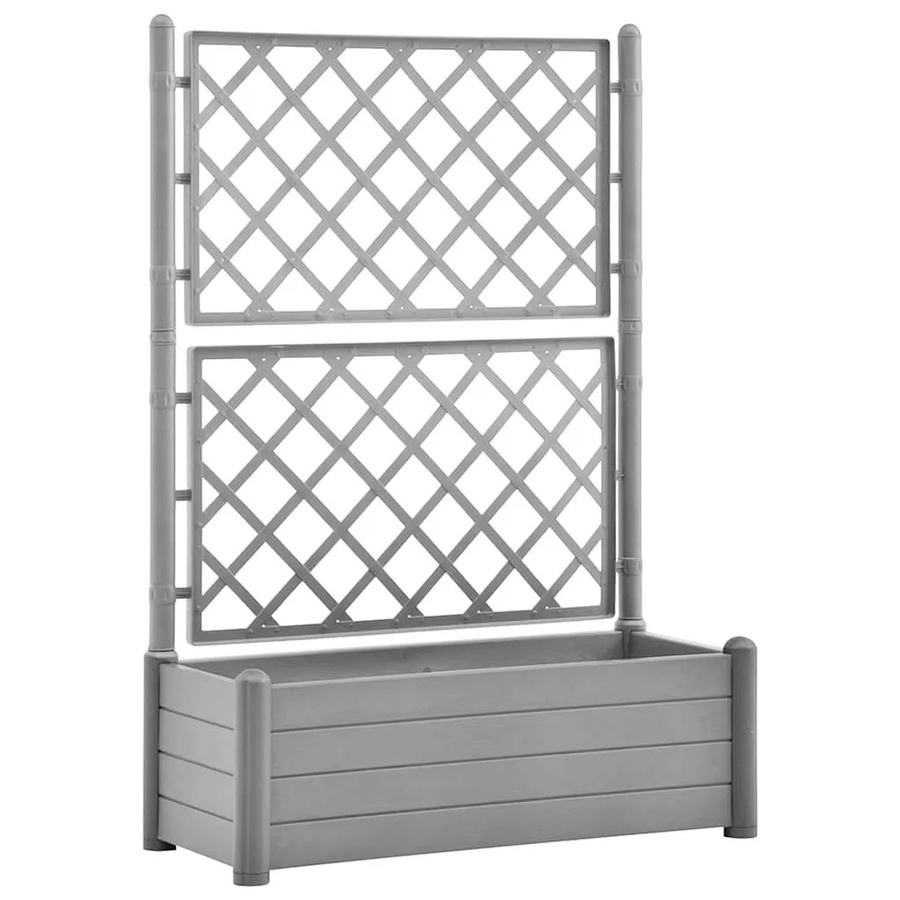 Furnicato Pflanzkübel mit Spalier aus Polypropylen in Steingrau, B/T/H: 100 x 43 x 142 cm - Bild 2