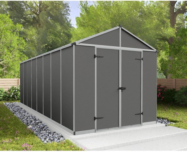 Palram - Canopia Gerätehaus Rubicon in Grau mit Polycarbonat und Aluminium, B: 602 cm, H: 237 cm - Bild 1