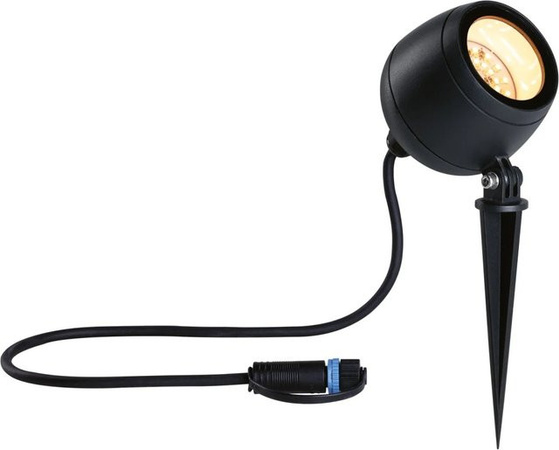 Paulmann Plug & Shine LED-Gartenstrahler Kikolo Zigbee 3.0 RGBW+ mit Erdnagel in Anthrazit und Gold