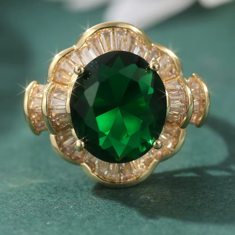 YoYo Ring, Gold, Smaragd, Damen, Vintage - Bild 3