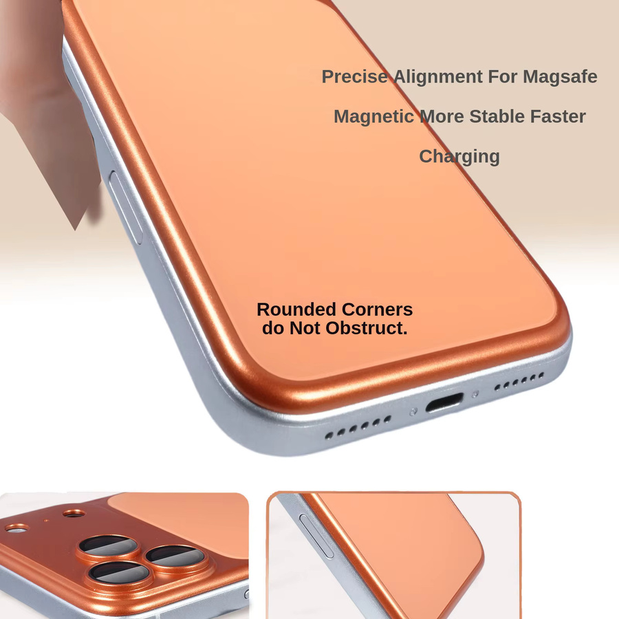 Change Protect Magnetische Handyhülle aus Aluminiumlegierung für iPhone 12 bis 17 Pro Max in Schwarz - Bild 2