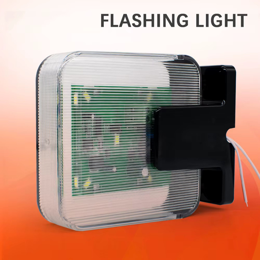 Scimagic-RC Wandmontierte LED Notfall-Blitzleuchte in Schwarz mit transparentem Gehäuse und omnidirektionaler Signalfunktion - Bild 2