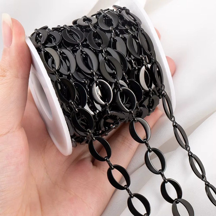 MINGXUAN Halskette Edelstahl, schwarze Beschichtung, 1 Meter, Unisex - Bild 2