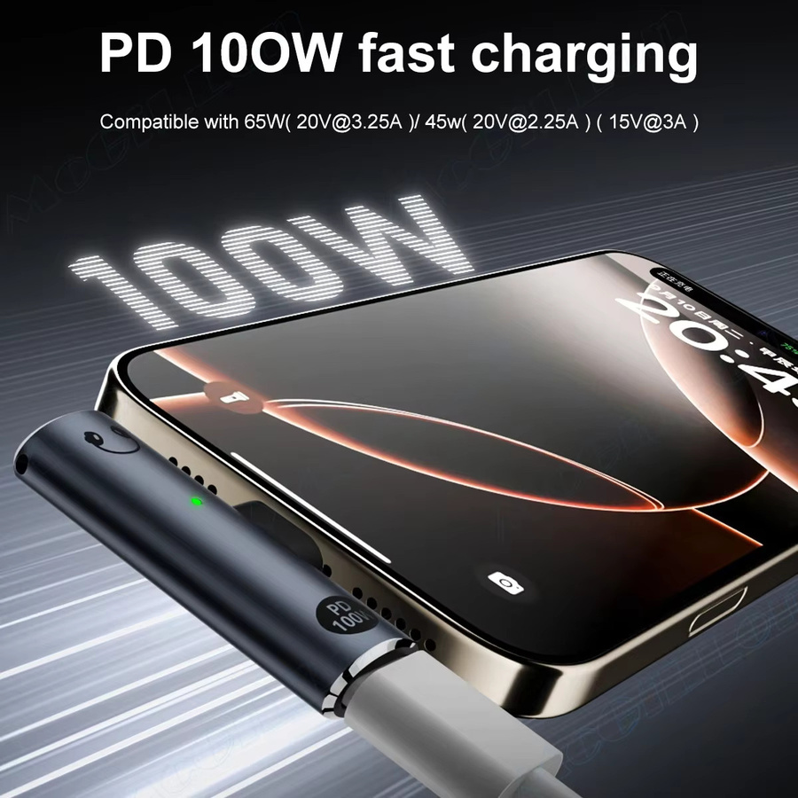 MCGILLON 2-in-1 USB-C auf 3,5 mm Klinke Audio-Adapter mit PD 100W Ladefunktion, Grau - Bild 3