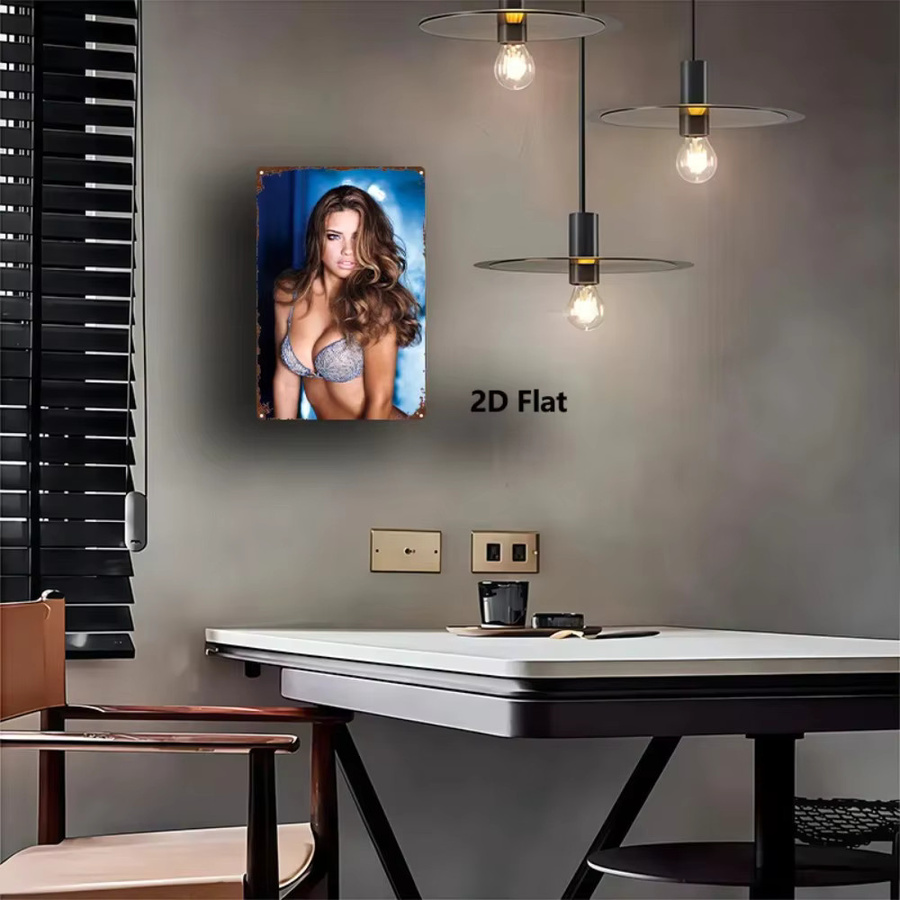 CIFBUY Retro Metall-Blechschild Vintage Porträt Wandkunst in Multicolour, Breite: 20 cm, Höhe: 30 cm - Bild 4