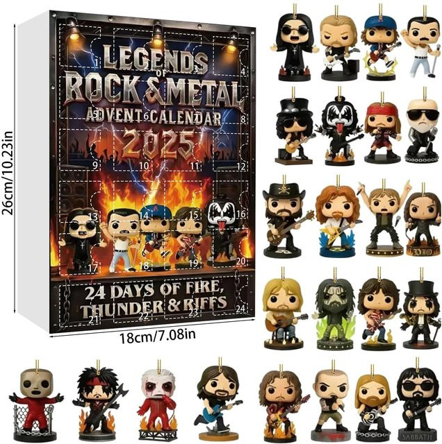 Rock plus Metal Adventskalender aus Acryl in Multicolour für Musikfans - Bild 1