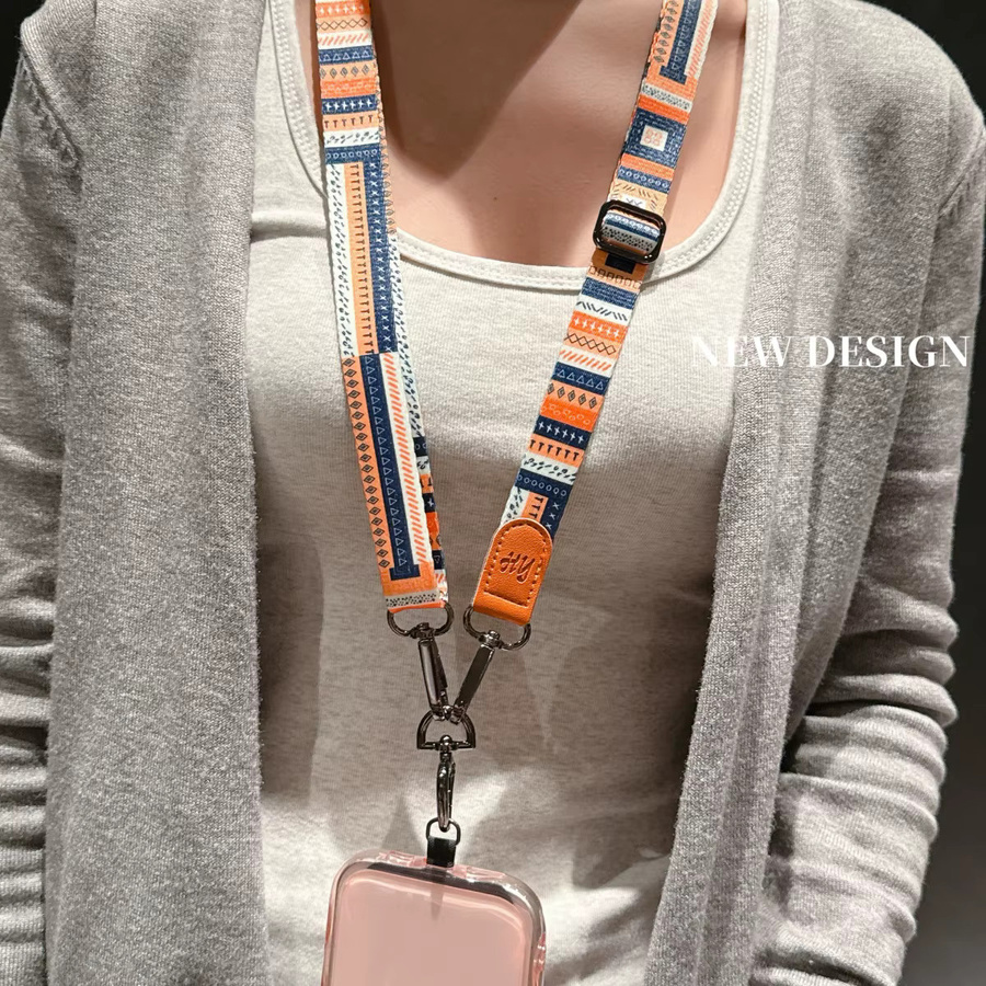 Universelles Handy Lanyard mit einstellbarer Breite als Schultergurt und diagonalem Trageriemen in Multicolour - Bild 1