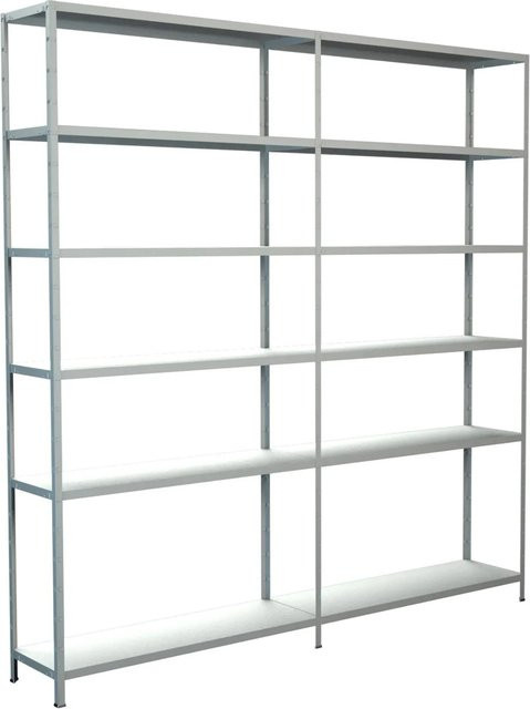 Schulte Regalwelt Steck-Grundregal aus Metall in Weiß, H 230 cm x B 220 cm x T 35 cm - Bild 1