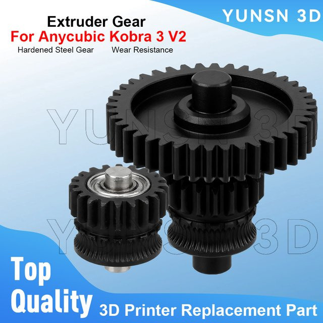 Anycubic Extruder-Zahnrad aus gehärtetem Stahl für Kobra 3 V2 3D-Drucker, Schwarz - Bild 1
