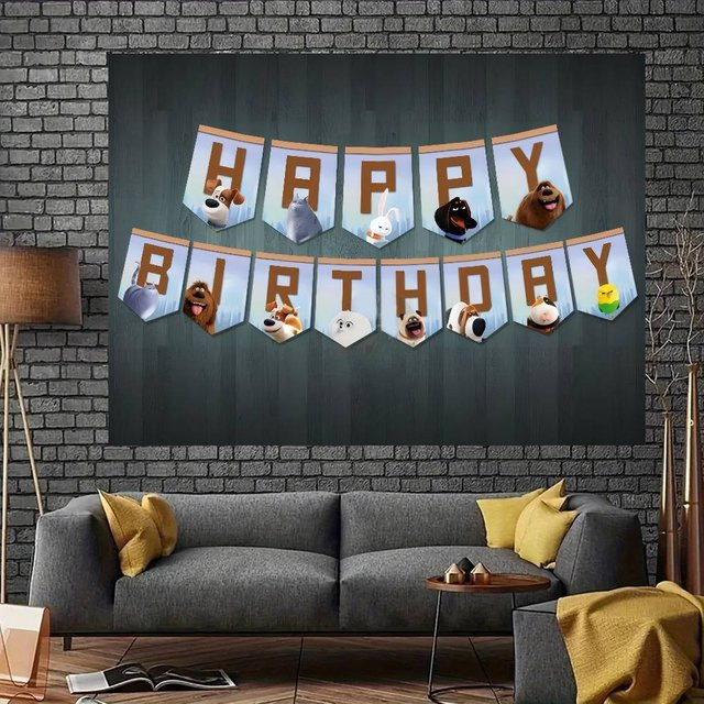 Mesuca Fotohintergrund Das geheime Leben der Haustiere mit Vintage-Holzbrett und Ostereiern in Multicolour, Breite: 70 cm, Höhe: 70 cm - Bild 1