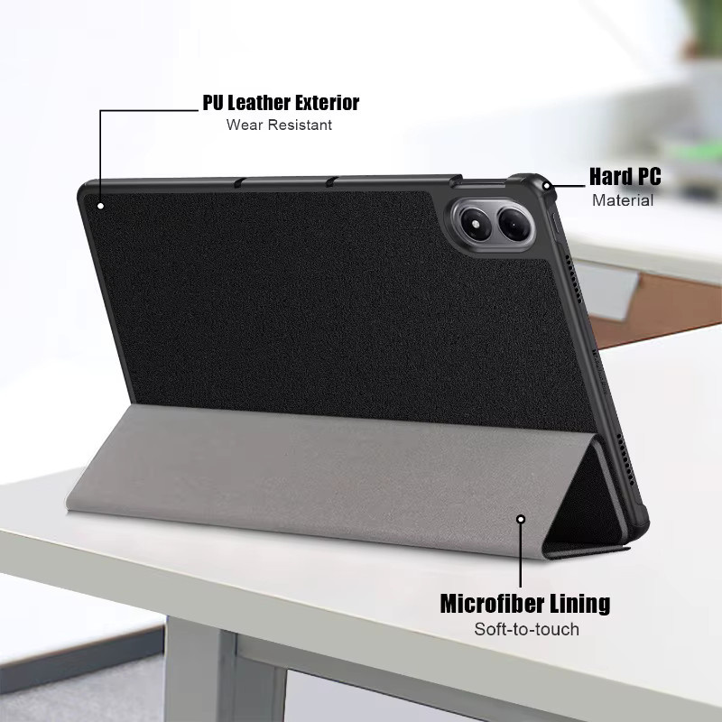 Xiaomi Schutzhülle aus Leder für Redmi Pad 2 Pro und POCO Pad M1, 12,1 Zoll, Blau, magnetische Abdeckung mit Auto-Sleep-Funktion - Bild 4