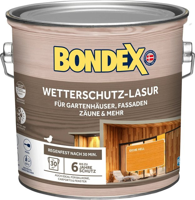 Bondex Wetterschutz-Lasur Eiche Hell wasserbasiert 2,5 l - Bild 1