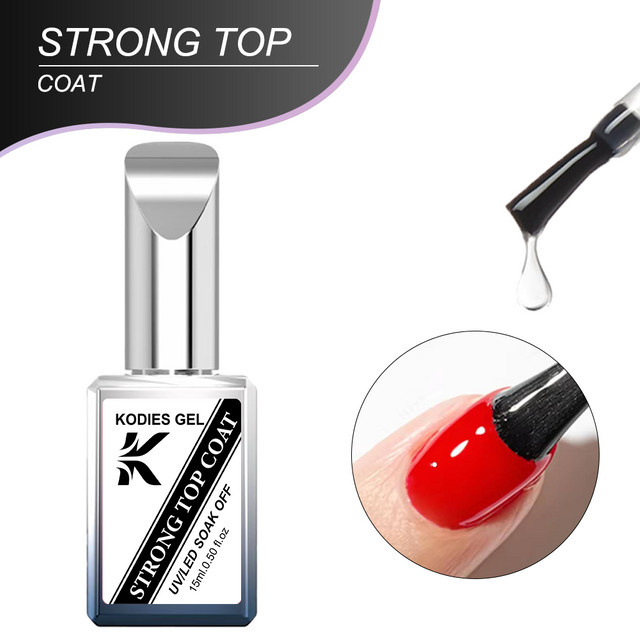 KODIES GEL Strong Top Coat Gel-Nagellack, glänzend, HEMA Free, TPO Free - Bild 1