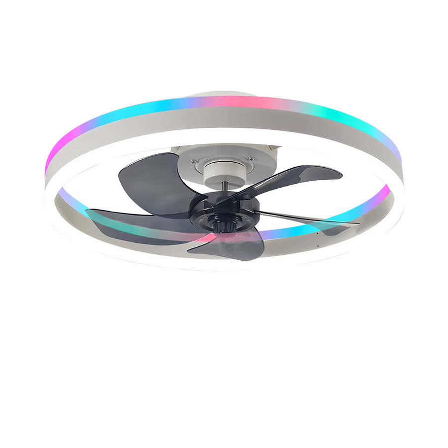 Minimalistischer IRALAN Deckenventilator mit RGB-LED-Licht in Weiß, intelligenter App-Steuerung und Timer für dein Schlafzimmer - Bild 6