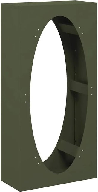 vidaXL Brennholzregal aus kaltgewalztem Stahl in Olivgrün, B/T/H: 50 x 23 x 100 cm - Bild 1
