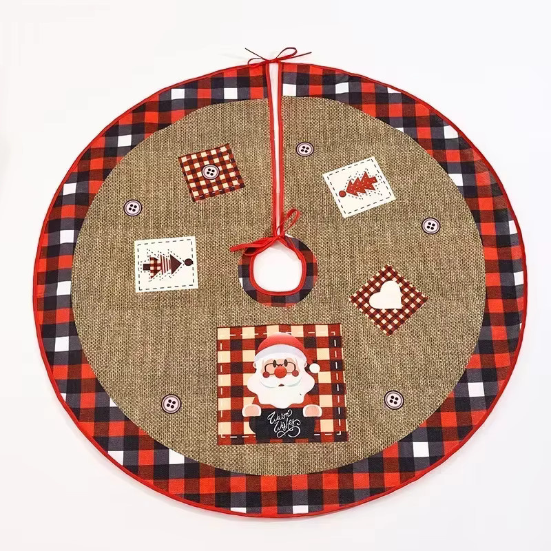 VIKAMA Weihnachtsbaumkleid in Rot mit Schneeflocken-Design als festlicher Baumschmuck für Tischbäume - Bild 3