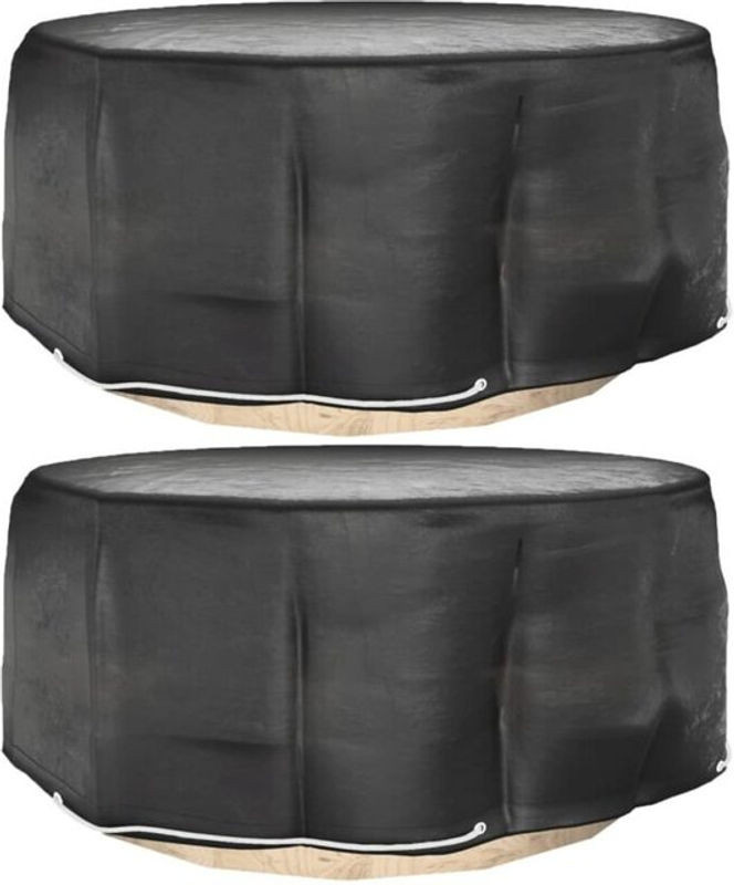 Vidaxl Gartenmöbel-Abdeckungen 2er-Set Schwarz Rund Durchmesser: 260 cm, Höhe: 90 cm mit 10 Ösen - Bild 1