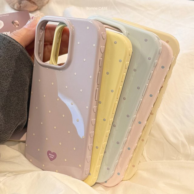 Stoßfeste MUQGEW Handyhülle mit Polka Dot Design in Candy Farben für iPhone 12 bis iPhone 17 Pro Max, Multicolor - Bild 1