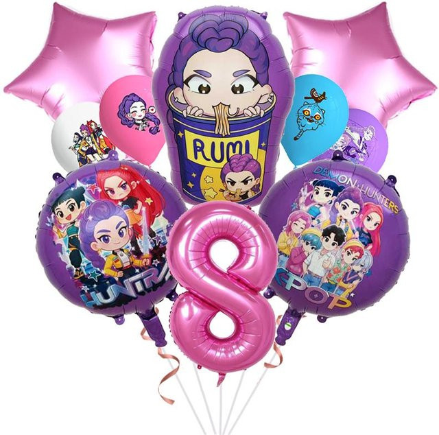 Wucifang Jewelry Set aus Aluminiumfolienballons und Latexballons im K-Pop Anime Design für Kindergeburtstage und Partys - Bild 1