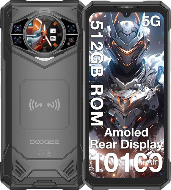 DOOGEE S200 X 5G Smartphone in Schwarz mit 512 GB Speicher, 10100 mAh Akku, 100 MP Kamera und 6,72 Zoll FHD Amoled Display, Android 14 und NFC - Bild 1