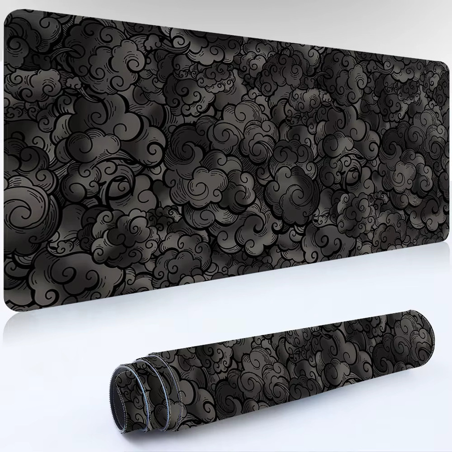 MOUPING Schreibtischunterlage Japan Wolken Design in Schwarz als großes Gaming Mousepad und Laptop Mauspad - Bild 2