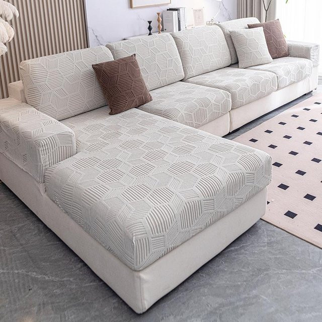 BC-Warm Home Wasserdichter und rutschfester Sofabezug in Beige, elastisch und kratzfest, Extra Large L - Bild 1