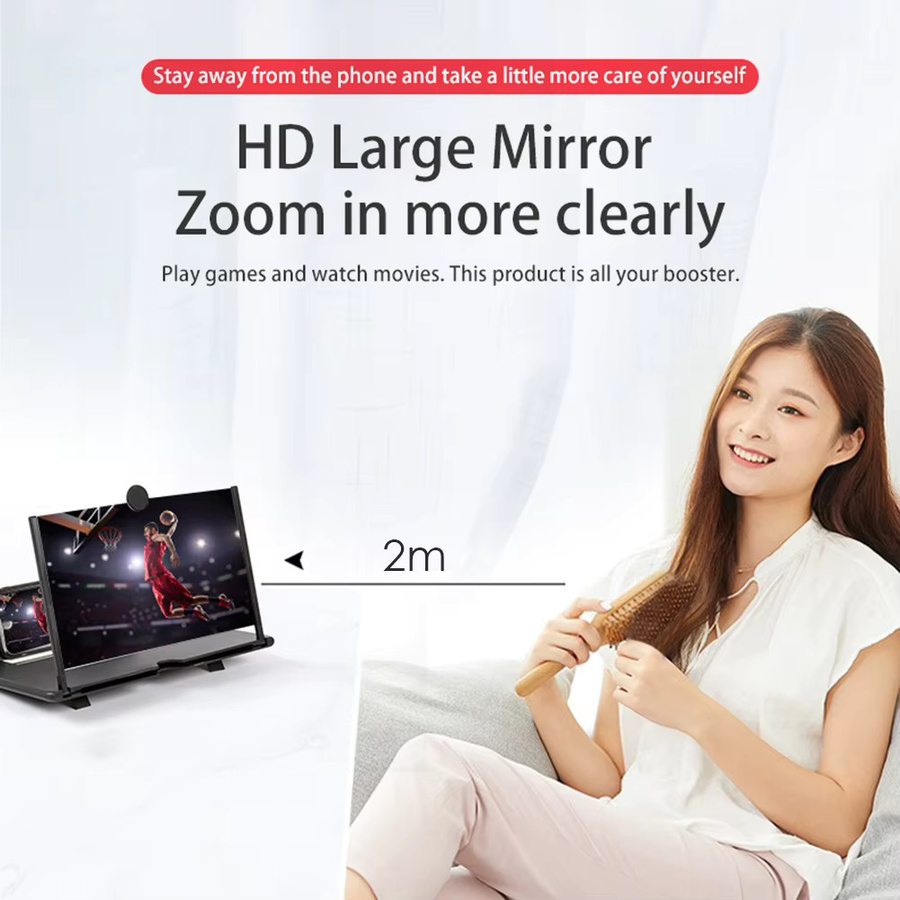 VODOOL 10 Zoll 3D-Handy-Bildschirmvergrößerer Display-Vergrößerungsglas in Schwarz - Bild 3