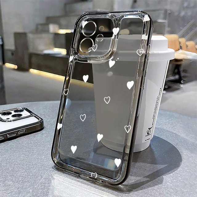 Transparente iPhone Hülle mit Love Heart Design für iPhone 11 bis iPhone 17 Pro Max - Bild 1