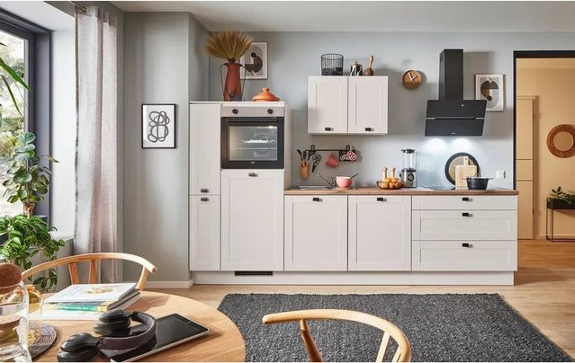 pino Küchenzeile Kaschmirgrau Matt mit 1 Seitenschrank und Anschlag L - Bild 1