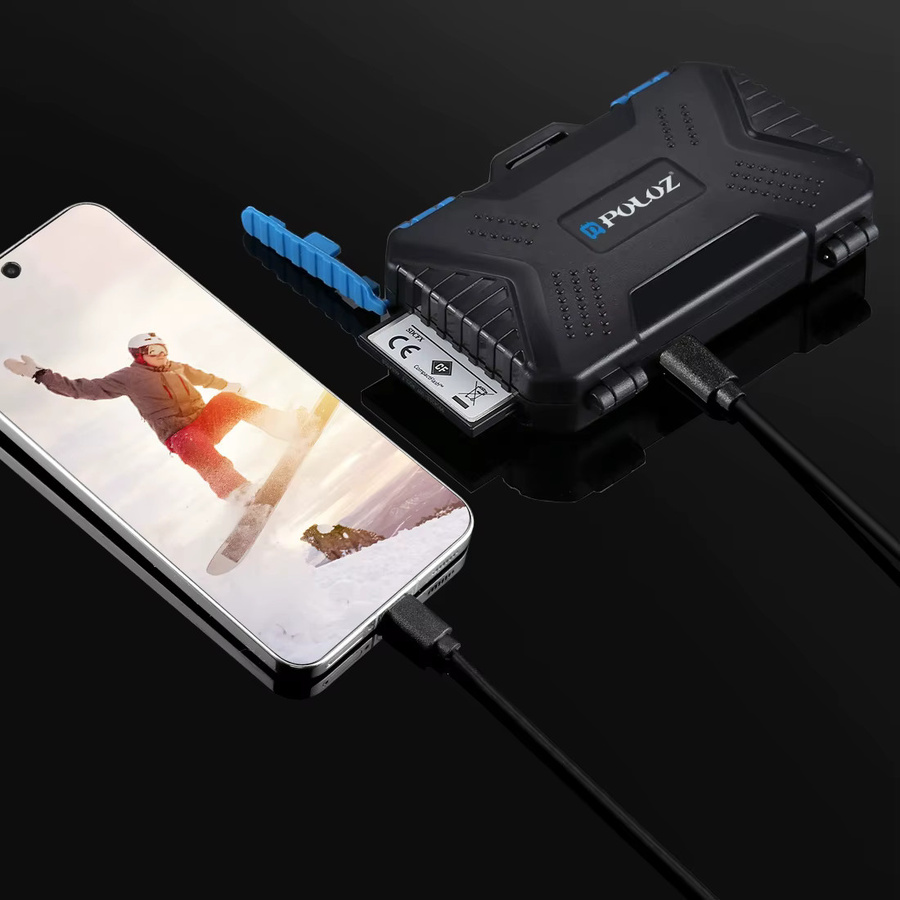 PULUZ 22-in-1 Speicherkartenetui mit USB-C Kartenleser für SIM-Karten, CF, SD und TF Karten - Bild 3