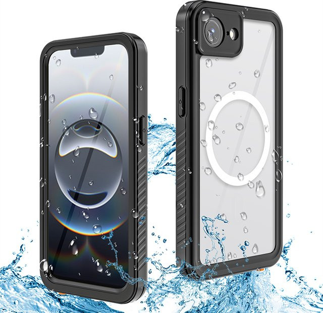 Shellbox Handyhülle für iPhone 16E, transparente Vollabdeckung, wasserdicht bis 2 Meter Tiefe mit 360-Grad-Fallschutz und magnetischer Funktion - Bild 1