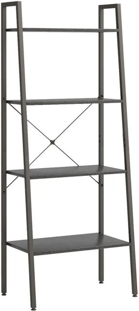 vidaXL Standregal mit 4 Böden in Schwarz aus Metall und MDF, B/T/H: 56 x 35 x 140 cm - Bild 1