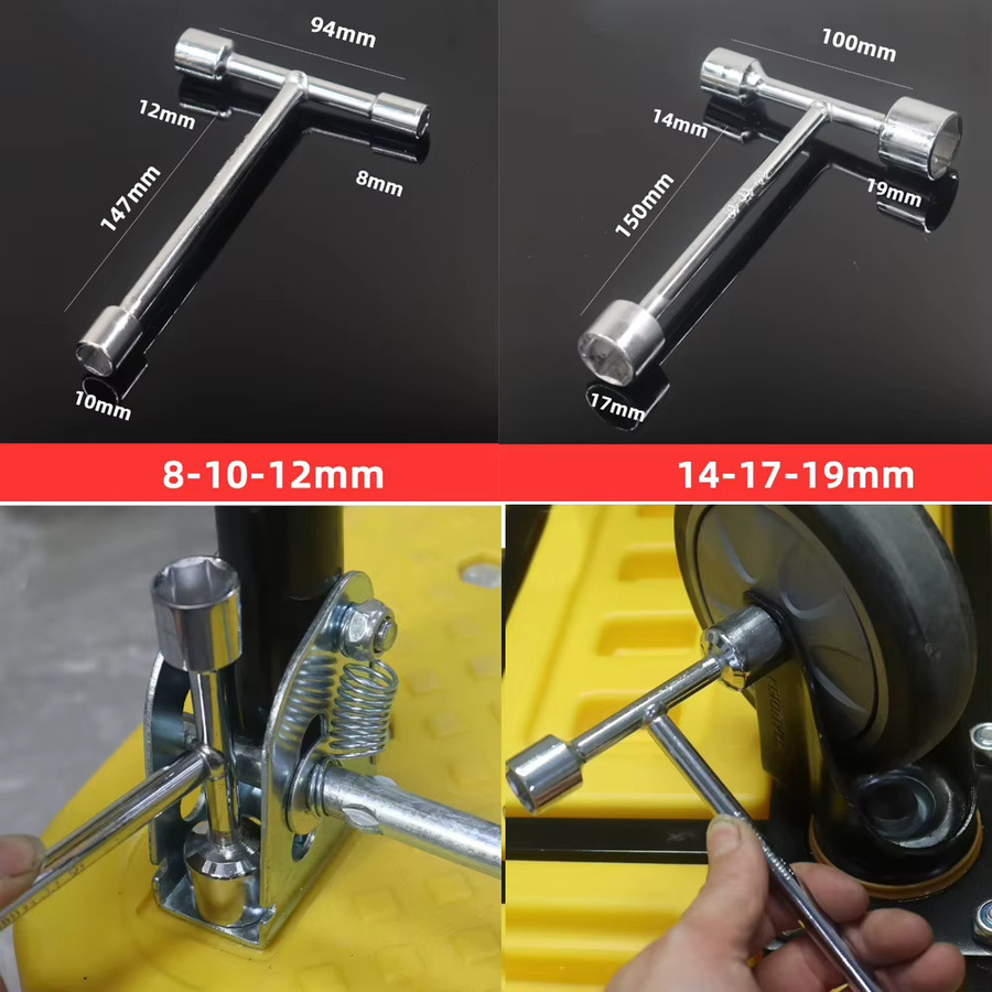 DAZZLEEX T-Griff Hex-Steckschlüssel-Set für Fahrradreparaturen, Silber, 8mm bis 19mm - Bild 3