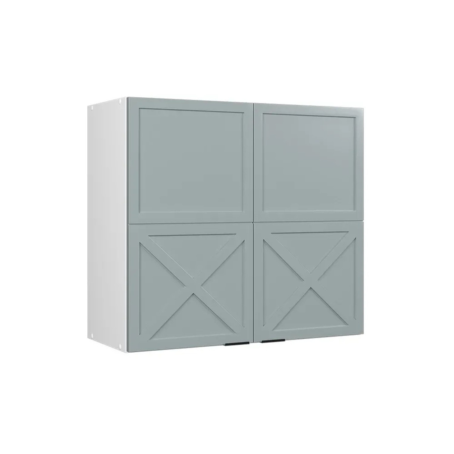 Vicco Hängeschrank Fame-Line Küchenschrank mit Glastüren in Weiß, Hellblau und Grau, B: 80 cm, H: 72 cm, T: 34,1 cm - Bild 3