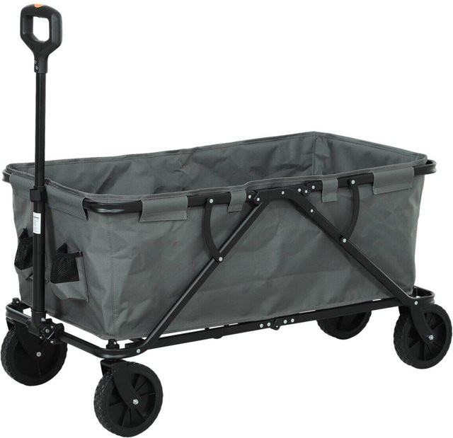 Outsunny Gartenwagen aus Polyester und Stahl in Dunkelgrau, B/H/L: 55 x 56 x 100 cm - Bild 1