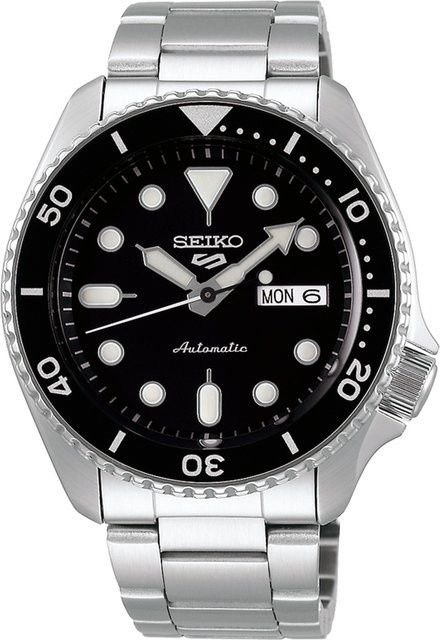 Seiko Armbanduhr Automatik, Edelstahl, Schwarz, 43 mm, Herren - Bild 1