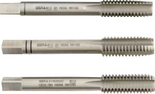 GSR Handgewindebohrer metrisch M10 DIN 352 aus HSS in Silber, 3er-Set - Bild 1