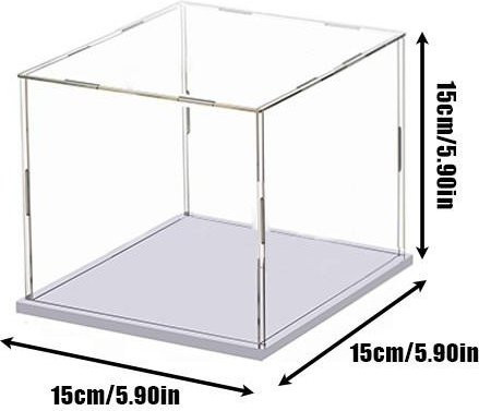 Whosee Acryl-Displaybox transparent mit Deckel, staubdichte Vitrine zur Desktop-Aufbewahrung, B/T/H: 15 x 15 x 15 cm - Bild 1