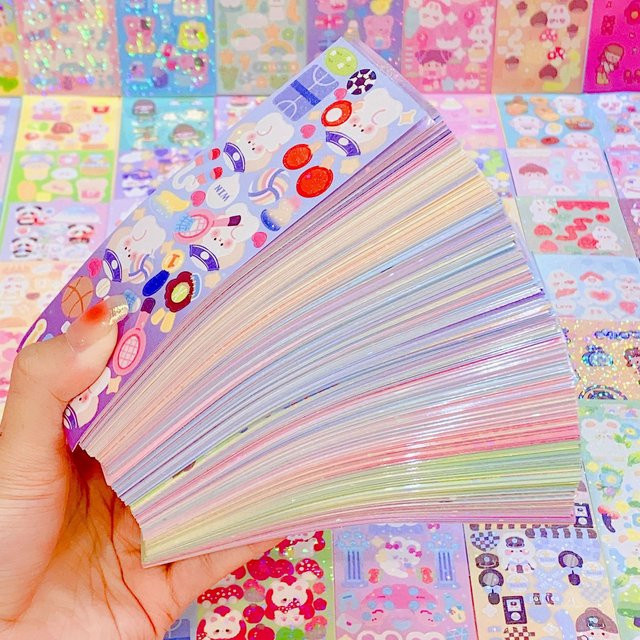 Kawaii Cartoon Laser Aufkleber für Scrapbooking und DIY Dekoration, Mehrfarbig - Bild 1