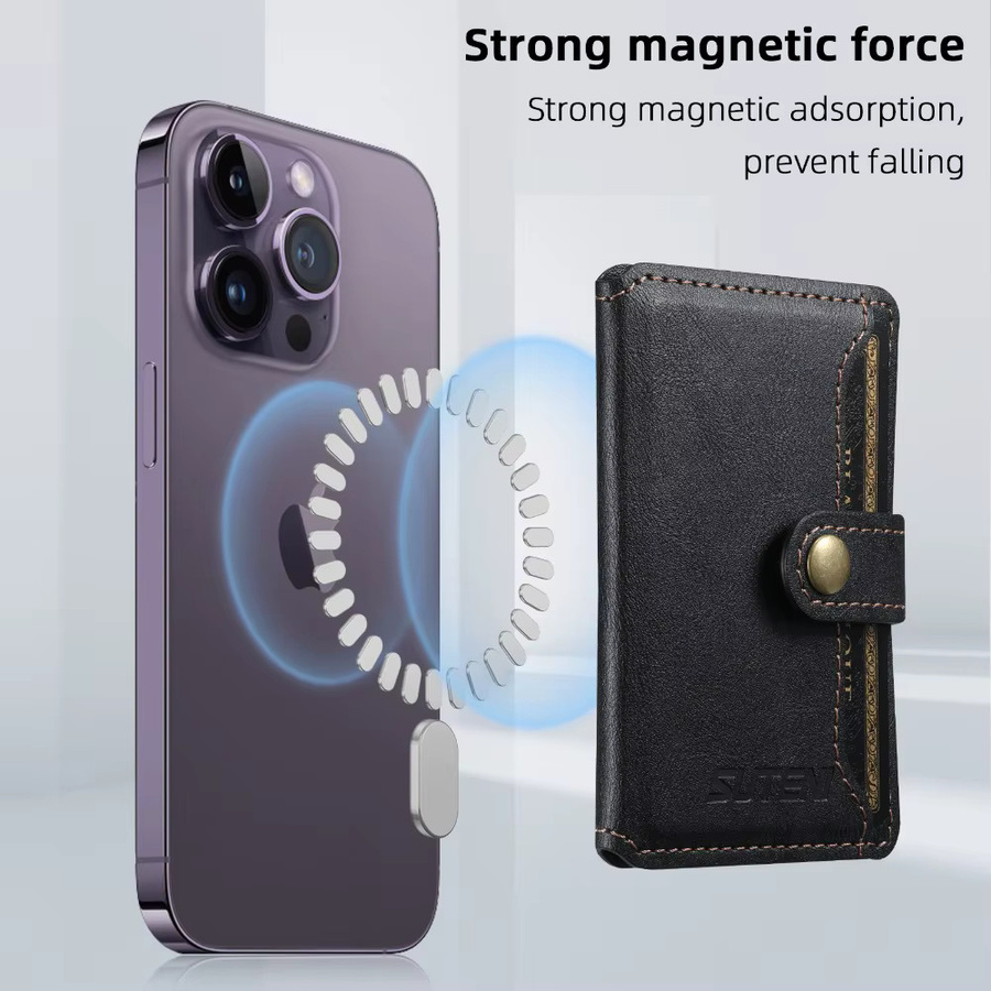 LICOERS Leder-Brieftasche Handyhülle mit MagSafe Magnetkarten-ID-Halter für iPhone 17 16 15 14 Pro Max Plus in Schwarz oder Braun - Bild 2