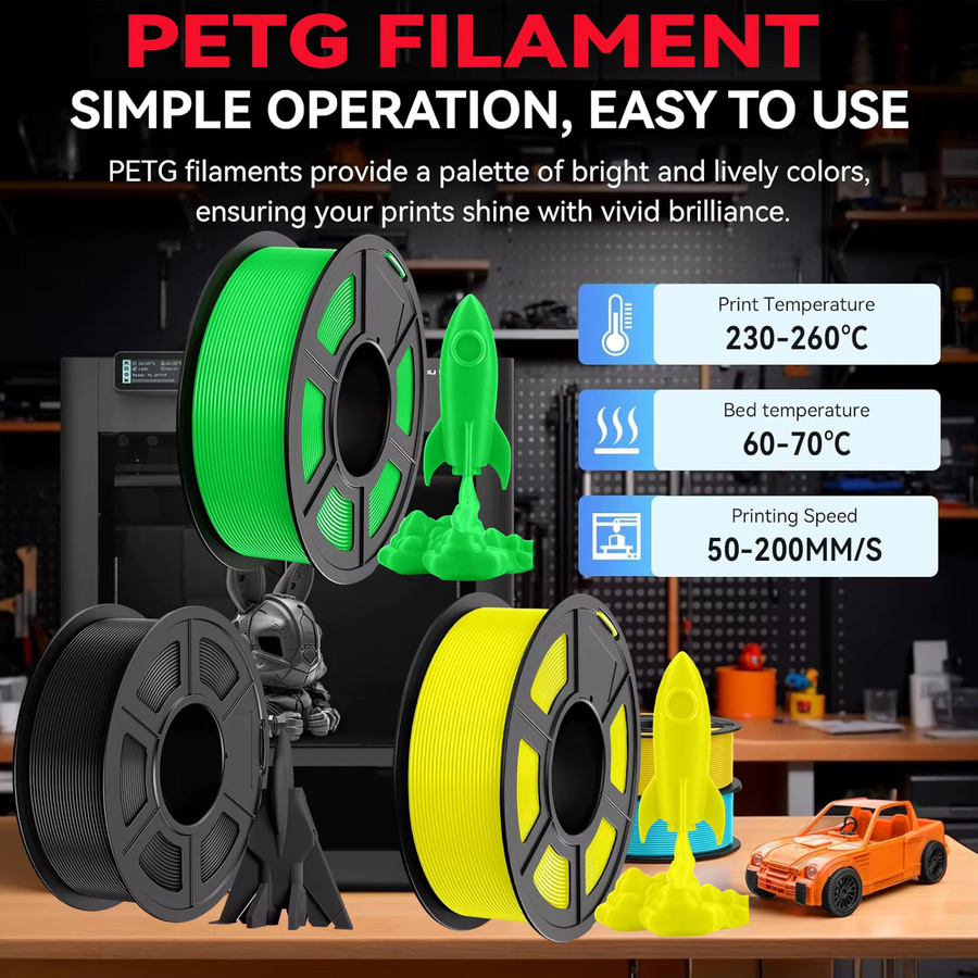 JAYO 3er Pack 3D PETG Filament 1,75mm für FDM Drucker - Bild 2