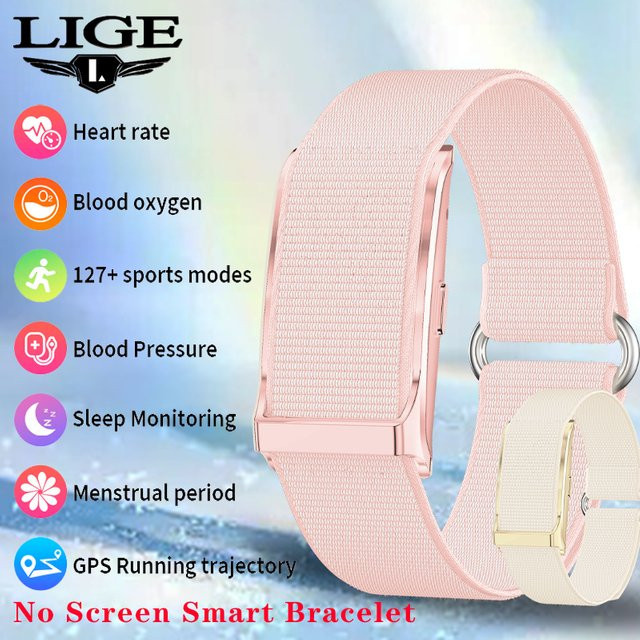 LIGE Smartwatch Sport-Armband in Pink mit Blutsauerstoff- und Blutdruckmessung ohne Bildschirm - Bild 1