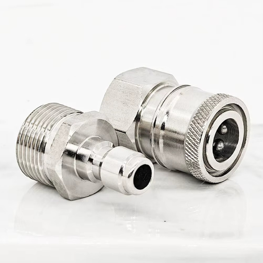 DAZZLEEX Schnellkupplung für Gartenschläuche und Hochdruckreiniger, Silber, 22 x 1,5 mm - Bild 3