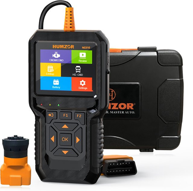 HUMZOR NC610 OBD2 Scanner Auto Diagnose Werkzeug für 12V 24V PKW und Lkw in Schwarz - Bild 1
