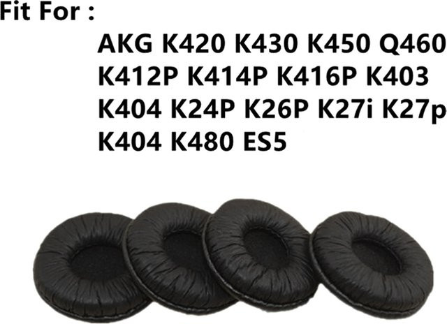 Ersatz-Ohrpolster Set in Schwarz für AKG Headset Modelle K420 K430 K450 Q460 K412P K414P K416P K403 K404 K24P K26P K27i K27p K480 ES5 - Bild 1
