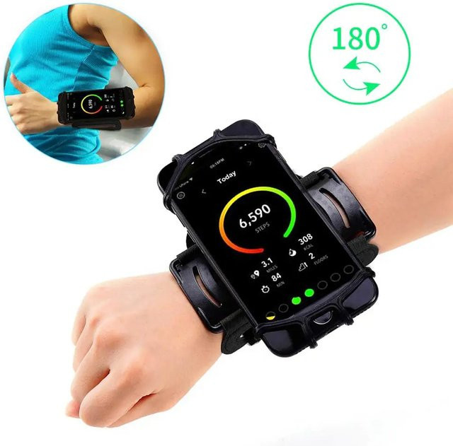Universal Sportarmband für Smartphones mit 360 Grad Drehung in Schwarz zum Laufen, Wandern und Radfahren - Bild 1