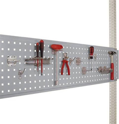 Manuflex AS1704.9006 Werkzeug-Lochplatte für PACKPOOL in Silber/Grau mit einer Nutzhöhe von 300 mm für eine Tischbreite von 2000 mm - Bild 1