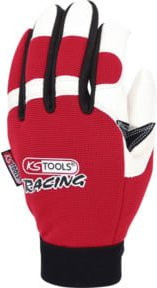 KS Tools Leder-Mechaniker-Handschuhe mit Vibrationsdämmung in Rot, Größe XXL - Bild 1