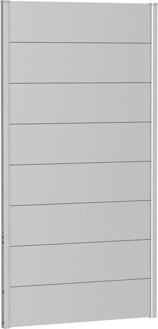 Biohort Wandpaneel Sichtschutz aus feuerverzinktem und lackiertem Stahlblech in Silber Metallic, Breite: 100 cm, Höhe: 180 cm - Bild 1