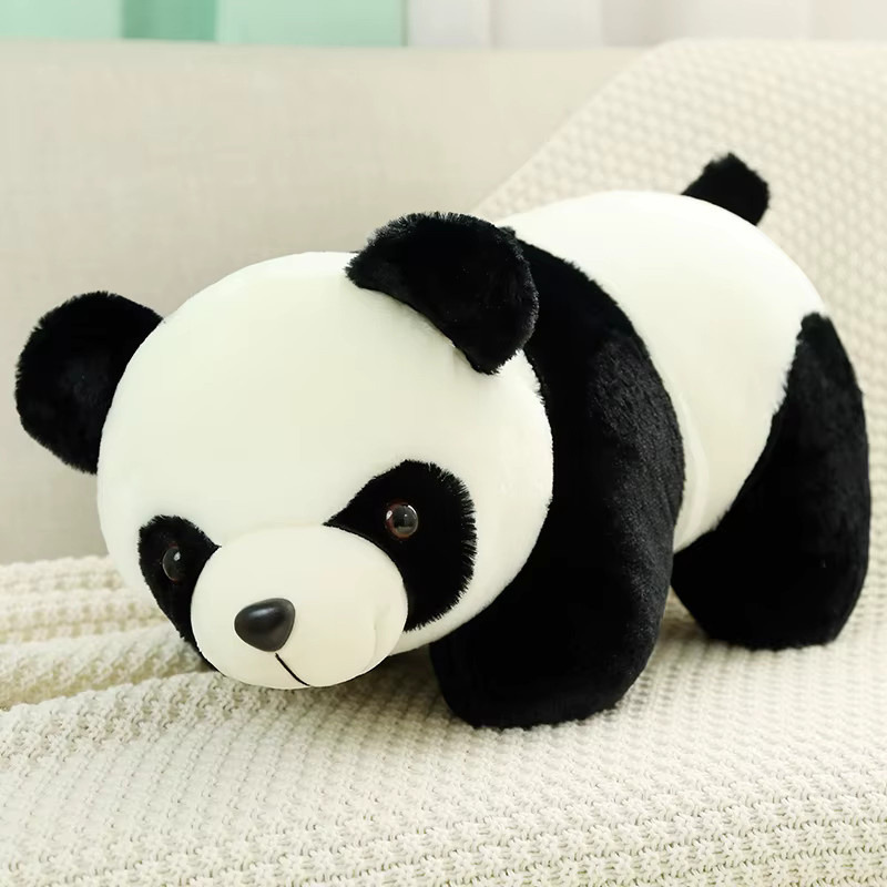 pangcangshu Panda Puppe, Plüsch Tier, Weiß, Schwarz, Bunt / Mehrfarbig - Bild 3
